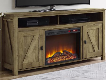 AI-Farmington Light Brown 60  Electric Fireplace TV Console For Discount