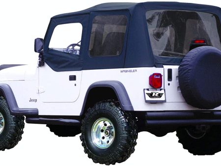 RAMPAGE PRODUCTS 68215 Complete Soft Top with Frame & Hardware for 1987-1995 Jeep Wrangler YJ, with Soft Upper Doors, Black Diamond w Tinted Windows Supply