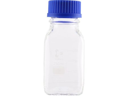 DURAN Square Clear Bottle 250ml w  blue cap Cheap