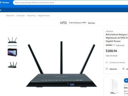 102221013 Netgear R7000-100PAS Nighthawk AC1900 Dual Band Wi-Fi Gigabit Router Supply