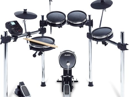 Alesis Surge Mesh Kit, Eight-Piece Electronic Drum Kit with Mesh Heads, 40 Kits, 385 Sounds, 60 Play-Along Tracks, USB MIDI Connectivity Supply