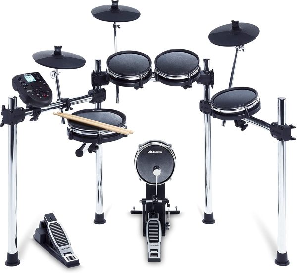 Alesis Surge Mesh Kit, Eight-Piece Electronic Drum Kit with Mesh Heads, 40 Kits, 385 Sounds, 60 Play-Along Tracks, USB MIDI Connectivity Supply