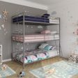 AI-DHP Metal Triple Bunk Bed, Twin Twin Twin, Silver Fashion