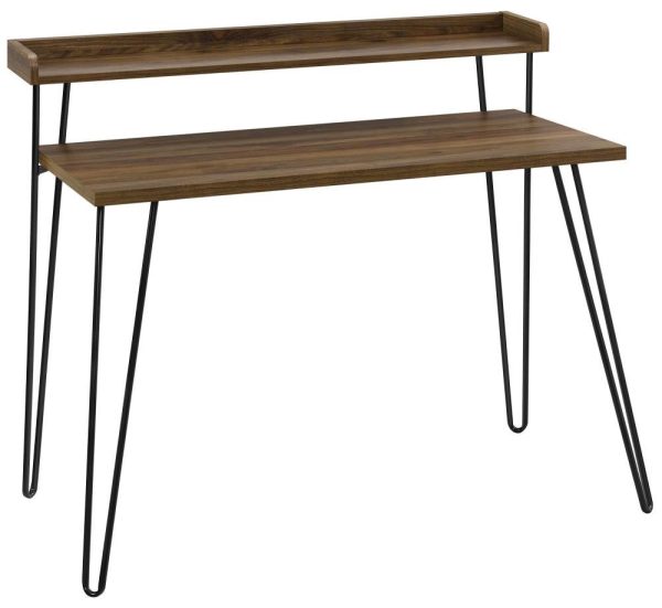 AI-Ameriwood Home Haven Retro Desk with Riser, Walnut For Discount