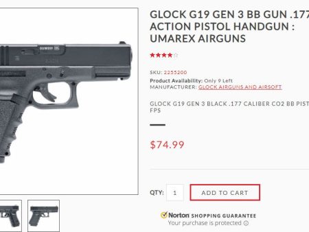 102221001 GLOCK G19 GEN 3 BB GUN .177 CO2 ACTION PISTOL HANDGUN : UMAREX AIRGUNS Online Hot Sale